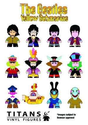 Beatles Yellow Submarine Titans Mini Figure Blind Mystery Box 20-Piece Display