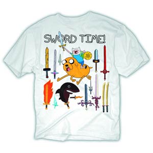 Adventure Time Sword Time Previews Exclusive White T-Shirt Large