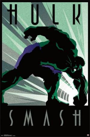 Hulk Art Deco Poster