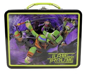 Teenage Mutant Ninja Turtles Embossed Large Tin Lunch Box - Turtle Trouble