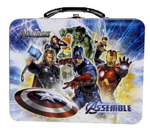 Avengers Embossed Large Tin Lunch Box - Blue
