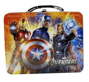 Avengers Embossed Large Tin Lunch Box - Red