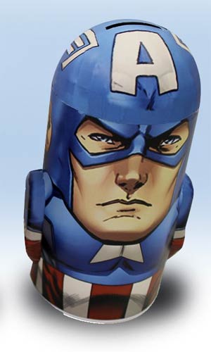 Avengers Character Tin Bank With Arms - Captain America