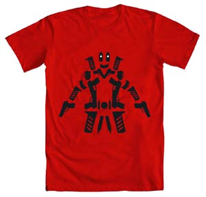 Deadpool Deadly Art Previews Exclusive Red T-Shirt Large