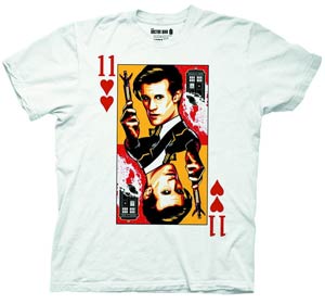 Doctor Who Playing Card White T-Shirt Large