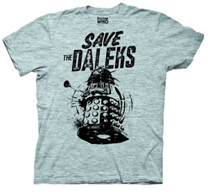 Doctor Who Save The Daleks Gray T-Shirt Large