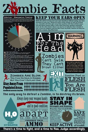Zombie Facts 25x13 Wall Poster