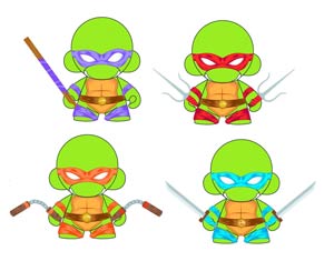 Teenage Mutant Ninja Turtles Mini Munny Series 1 Blind Mystery Box 8-Piece Assortment Case