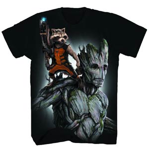 Guardians Of The Galaxy Fully Loaded Previews Exclusive Black Spiral T-Shirt Large