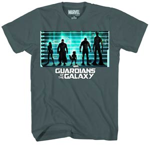 Marvels Guardians Of The Galaxy The Line Up Navy Faded T-Shirt Large