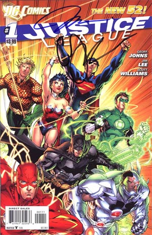 Justice League Vol 2 #1 Cover S 1st Ptg Regular Jim Lee Cover Signed Jim Lee Geoff Johns