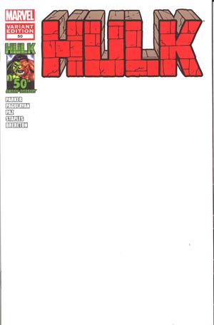 Hulk Vol 2 #50 Cover B Variant Blank Cover