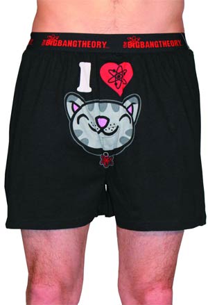 Big Bang Theory I Love Soft Kitty Black Boxers Medium