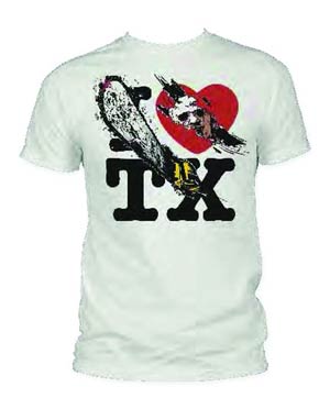 Texas Chainsaw Massacre I Heart TX Previews Exclusive Vintage White T-Shirt Large
