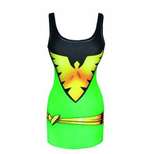 Marvel Phoenix Womens All-Over-Print Tunic Tank T-Shirt Large