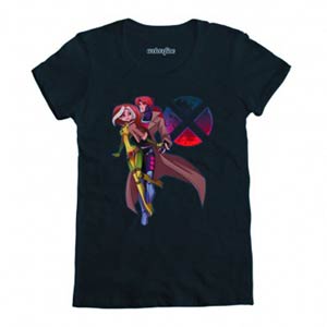 Marvel Under The X Moon Navy Womens T-Shirt Large