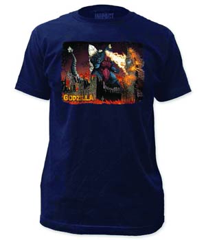 Godzilla Space Godzilla Previews Exclusive Light Navy T-Shirt Large