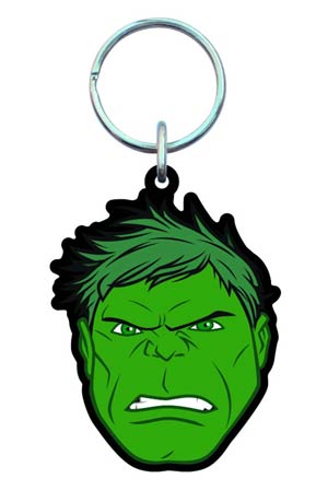 Marvel Heroes Soft Touch PVC Keyring - Hulk Head