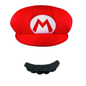 Super Mario Bros Adult Hat & Mustache - Mario
