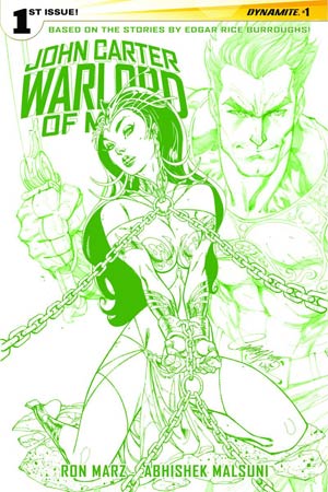 John Carter Warlord Of Mars Vol 2 #1 Cover Q Rare J Scott Campbell Martian Green Cover