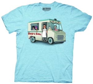 Bobs Burgers Burger Truck Light Blue T-Shirt Large