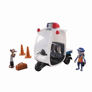 Zootopia Meter Maid Pursuit Vehicle With Judy & Weasleton Figure Set