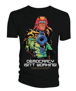 2000 AD Judge Dredd Democracy Isnt Working Previews Exclusive Black T-Shirt Large