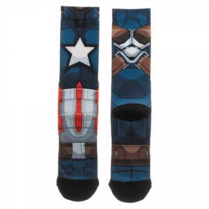 Captain America Civil War Sublimated Crew Socks - Captain America Chest