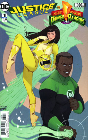 Justice League Power Rangers 1 Cover E Variant Marguerite Sauvage Green Lantern John Stewart Yellow Ranger Cover