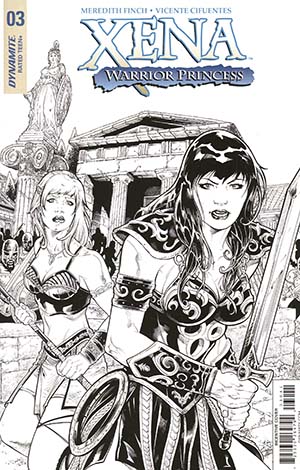 Xena Vol 2 #3 Cover D Incentive Vicente Cifuentes Black & White Cover