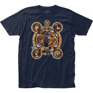 Kingdom Hearts Character Circles Navy T-Shirt Large