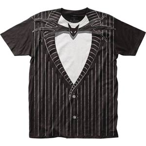 Nightmare Before Christmas Jack Skellington Vest Black T-Shirt Large