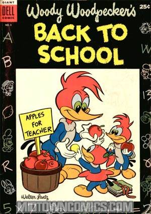 Dell Giant Comics Woody Woodpecker Back To School #3