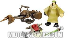 Star Wars Playskool Luke Skywalker & Speeder Bike Deluxe Set