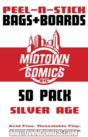 Silver Age Size Comic Book Peel-N-Stick Bag-N-Board 50-Pack