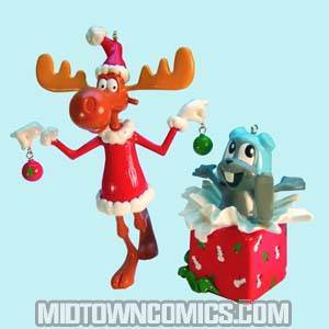 Rocky And Bullwinkle Ornament Set