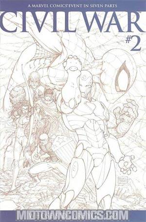 Civil War #2 Cover C Incentive Turner Variant Sketch Cover