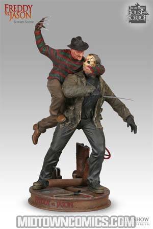 Freddy vs Jason Scream Scene Polystone Diorama Statue