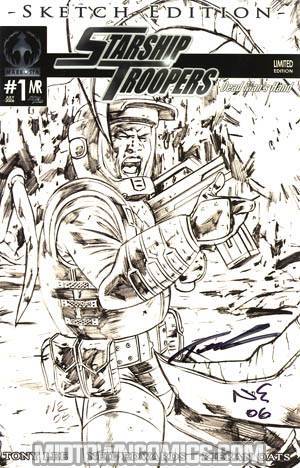 Starship Troopers Dead Mans Hand #1 Signed Sketch Cover