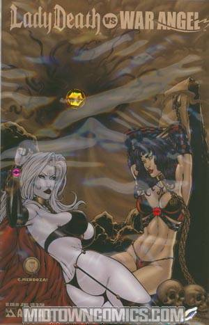 Brian Pulidos Lady Death vs War Angel #1 Jewel Ed Cvr