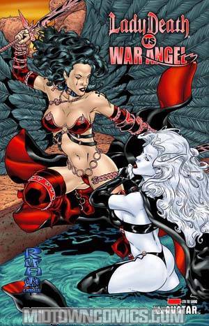Brian Pulidos Lady Death vs War Angel #1 Ruby Red Foil Ed