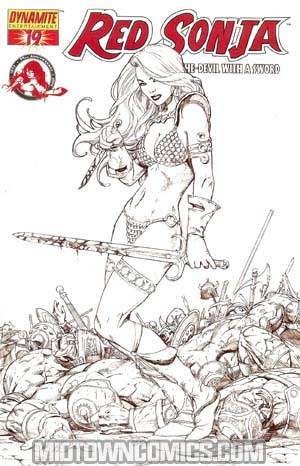 Red Sonja Vol 4 #19 Cover F Incentive Sean Chen Black & White Cover