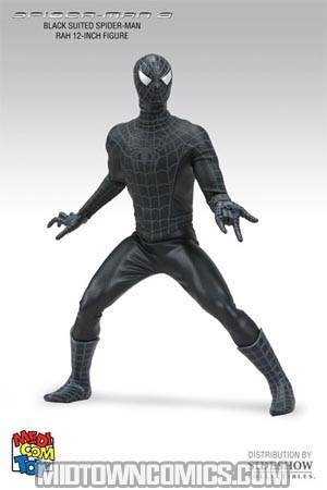 Spider-Man 3 Black Suit Spider-Man Real Action Hero 12-Inch Action Figure