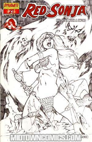 Red Sonja Vol 4 #21 Cover E Incentive Mel Rubi Black And White Cover