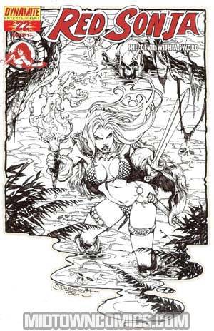 Red Sonja Vol 4 #22 Cover E Incentive Stephen Segovia Black And White Cover