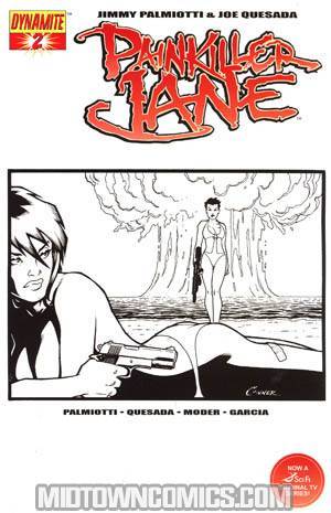 Painkiller Jane Vol 3 #2 Incentive Amanda Conner Black And White Sketch Cover