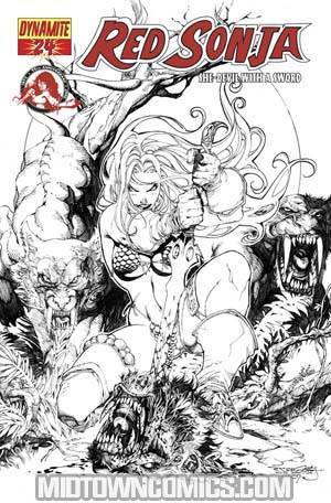 Red Sonja Vol 4 #24 Cover E Incentive Stephen Segovia Black And White Cover