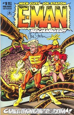 E-Man Recharged Classic Tribute Cover Signed By Joe Staton