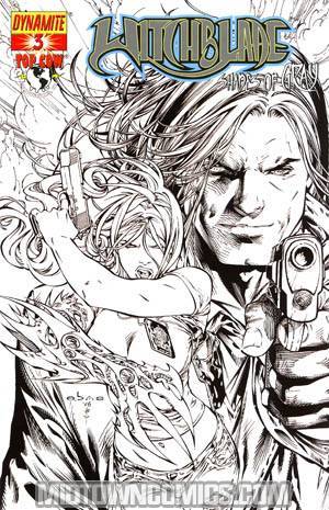 Witchblade Shades Of Gray #3 Incentive E-Bas Black And White Cover