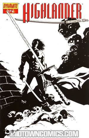 Highlander #12 Incentive Michael Avon Oeming Black And White Cover
